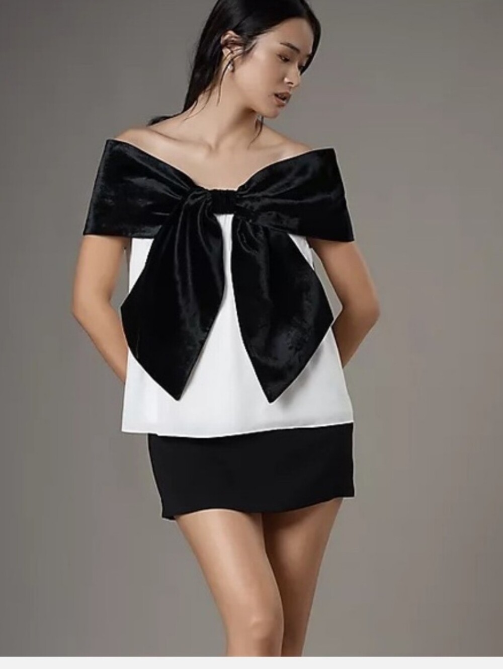 NWT Mare Mare x Anthropologie Colorblock Off-The-Shoulder Bow Top XS